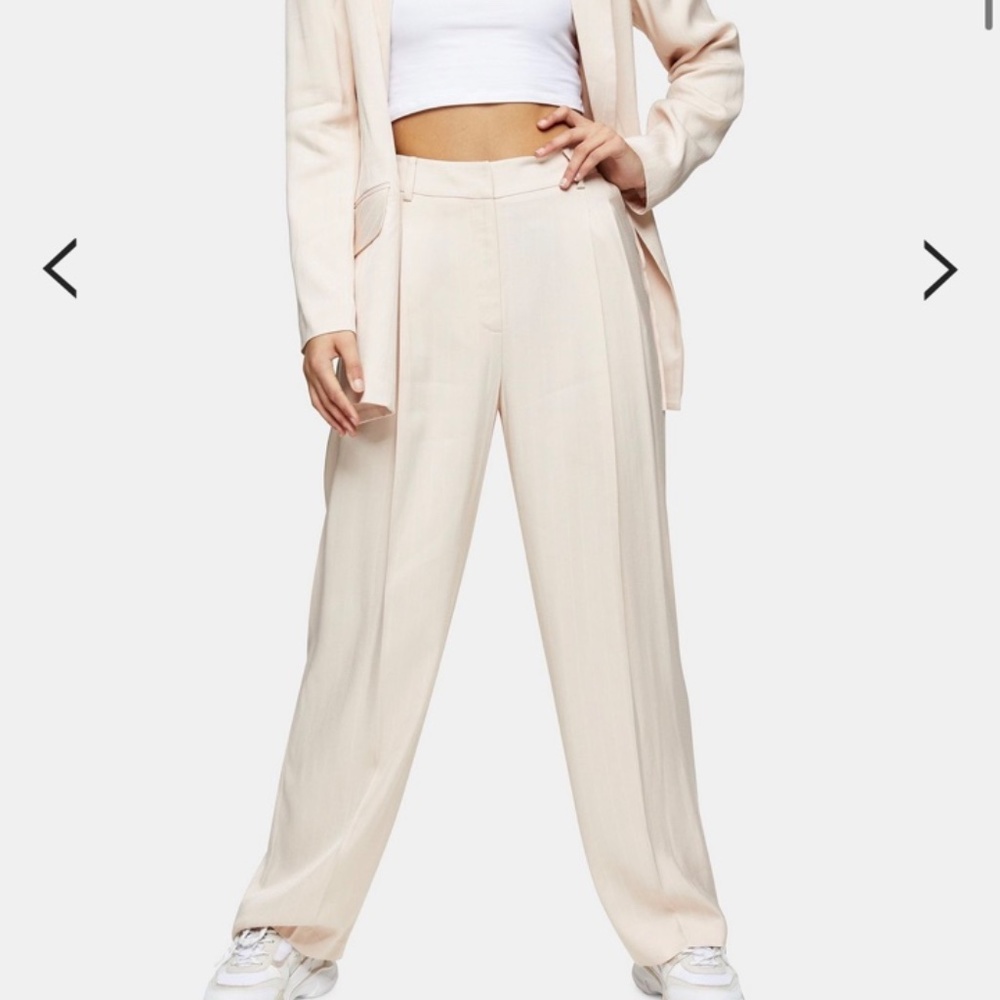 NWT Topshop Wide leg Trousers Blush Size 10